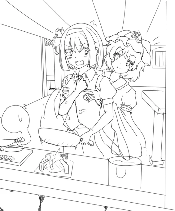 こまかいところまで書いてない下絵まで終わったので
ここから何かいろいろ追加していきまーす
#イラスト好きと繋がりたい 