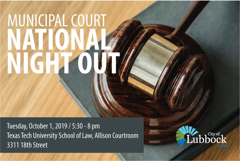 cityoflubbock's tweet photo. MunicipalCourt NationalNightOut/Tues, Oct1/5:30-8pm/Tech School of Law, AllisonCourtroom. TeenCourt will be in session: high school students appearing as prosecutors, defense attorneys, jurors &amp; bailiffs. Also, safety/awareness info, traffic safety &amp; more: https://t.co/ltzdPwpyLh https://t.co/lWJsOO2bHz