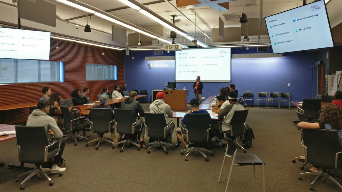 Our Fitness and Health Promotion students are learning about the Kinesiology bridge program with <a href="/UofGHstudents/">UofGH Students</a> right now in B101! @humberFHSW