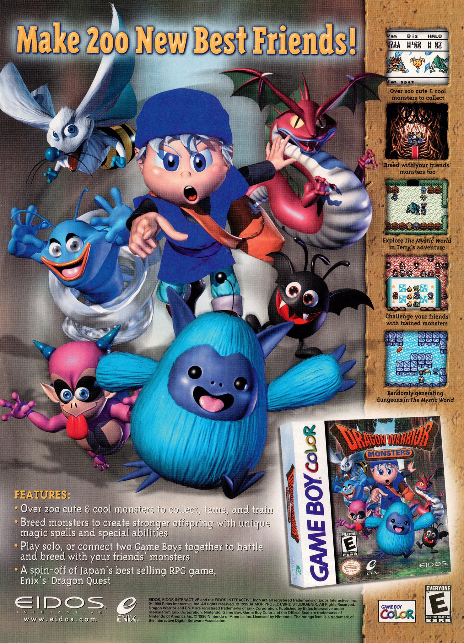 Videogameart Tidbits Ø¹Ù„Ù‰ ØªÙˆÙŠØªØ± Dragon Warrior Monsters Gameboy Color Ad Https T Co A0cg2kni3r ØªÙˆÙŠØªØ±
