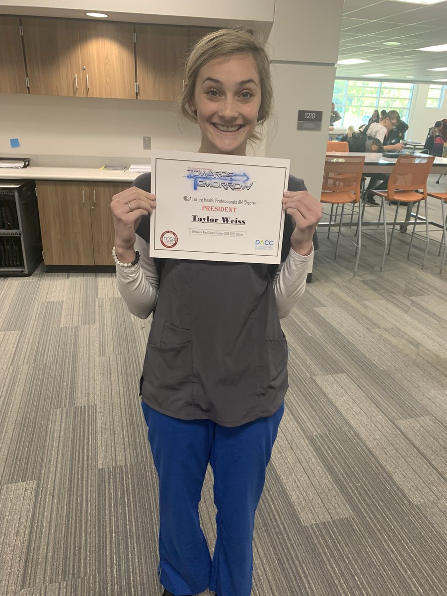 Congrats to Taylor! HOSA President for 2019-2020!