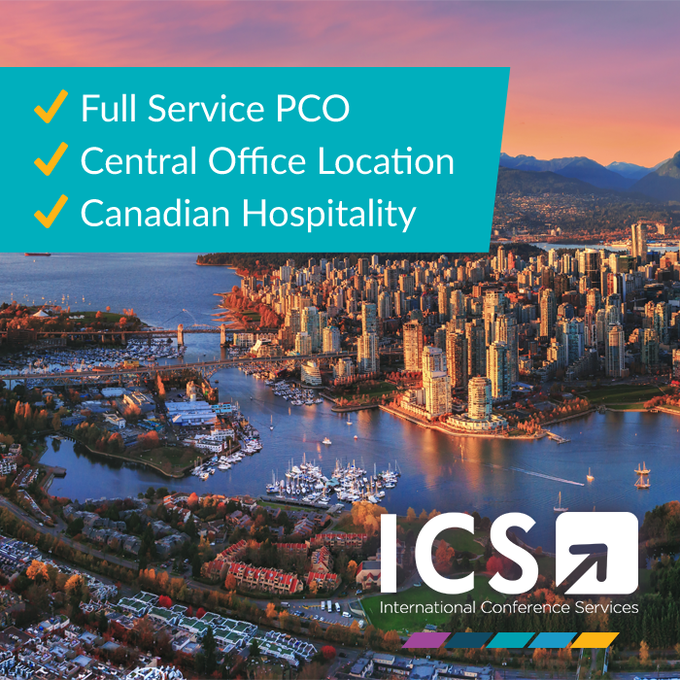 ICS_Events's tweet image. With a HQ in #YVR, we love welcoming delegates to our neighborhood! We host a portfolio of meetings, conferences, and events such as 
@ecocity2019, @ISSTDRIUSTI2019, @iapcoAM just to name a few. FMI on our event listings, careers etc: icsevents.com #YVREventProfs