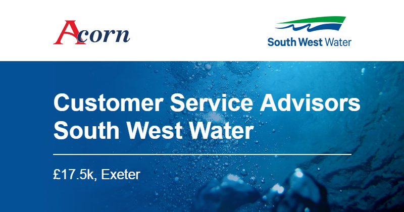 Acorn_at_SWW's tweet photo. #JOB OPPORTUNITIES AT SOUTH WEST WATER!
Do you have excellent listening and communication skills?
Enjoy resolving customer queries and delivering a quality
focused service?
Send your CV to: ckeohane@southwestwater.co.uk
#recruitingnow #jobsinexeter #customerservice #newcareer https://t.co/eJleJRfdJF