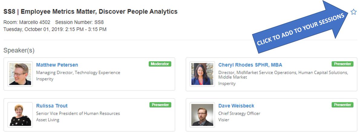 Insperity's tweet photo. Headed to #HRTechConf next week?

Be sure to join our sponsored speaker session with @visier, "Employee Metrics Matter, Discover People Analytics", on 10/1, at 2:15 PM. 

You won't want to miss these insights that can take your #business to the next level! https://t.co/ES1I0Pqebc https://t.co/BSrBL8cifH