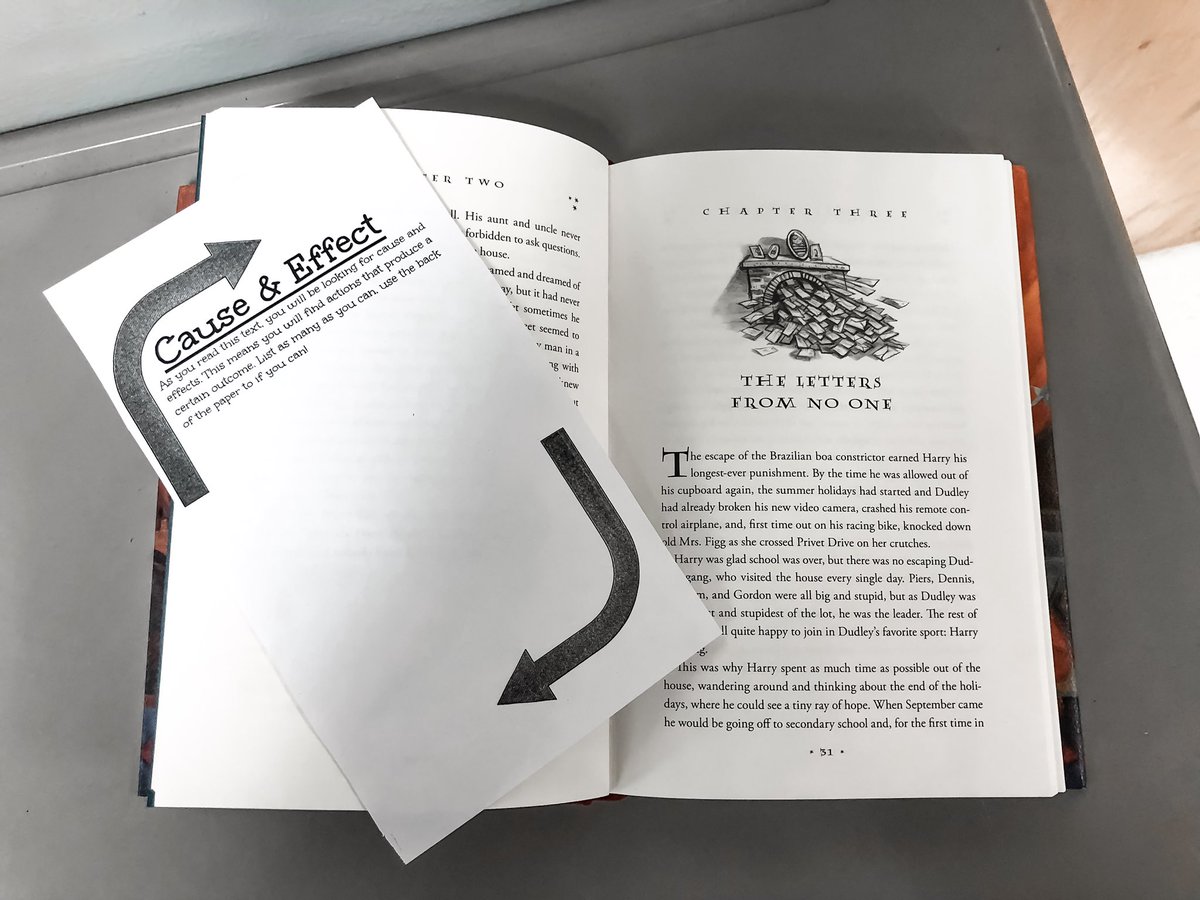 MsNicholsMMS's tweet photo. Now reading in a Growl Class near you: Harry Potter and the Sorcerer’s Stone. Today: The Dursley house is overrun with letters and Uncle Vernon goes a bit crazy. My kiddos look for causes and effects in the chapter. #SuccessFall #InFallTilt https://t.co/MugPcFwHny