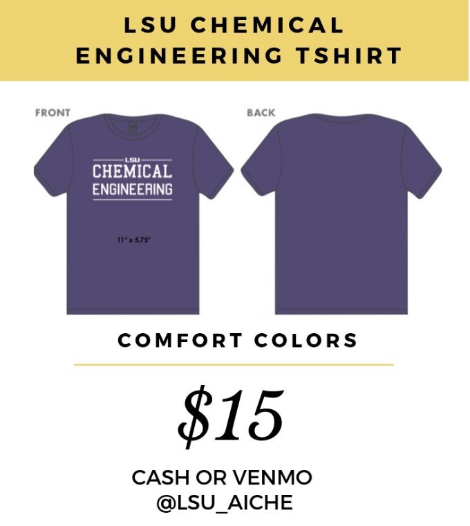 Hey y’all! We’re selling our polos and t shirts again this semester. Orders AND payments are due October 3rd!! We take cash or Venmo. Make sure to get your apparel so you can rep your major 👊🏾💯🔥 

Polo form: tinyurl.com/lsuaichepolos

T-shirt form: tinyurl.com/lsuaichetshirts