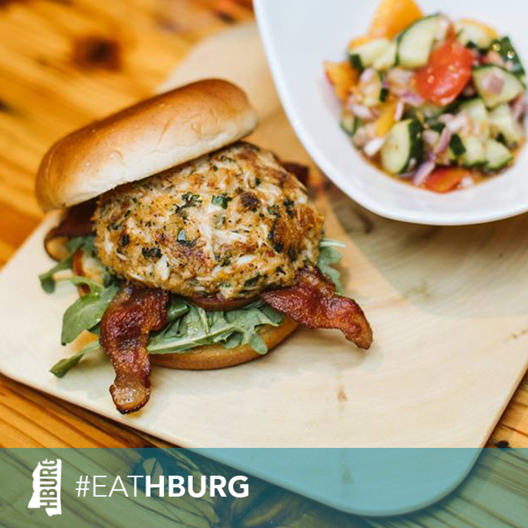 VisitHburg's tweet photo. Peep Brass Hat's Crabcake BLT. Enjoy one of Hattiesburg's newer dining options inside @HotelIndigoHBG. 

#EatHBURG #VisitHBURG https://t.co/sjMisNX2yZ