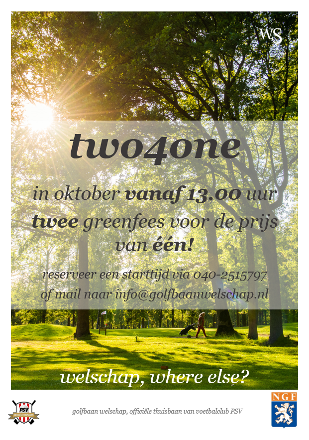 Two4One aanbieding oktober
Sluit samen met ons het seizoen af! :D
