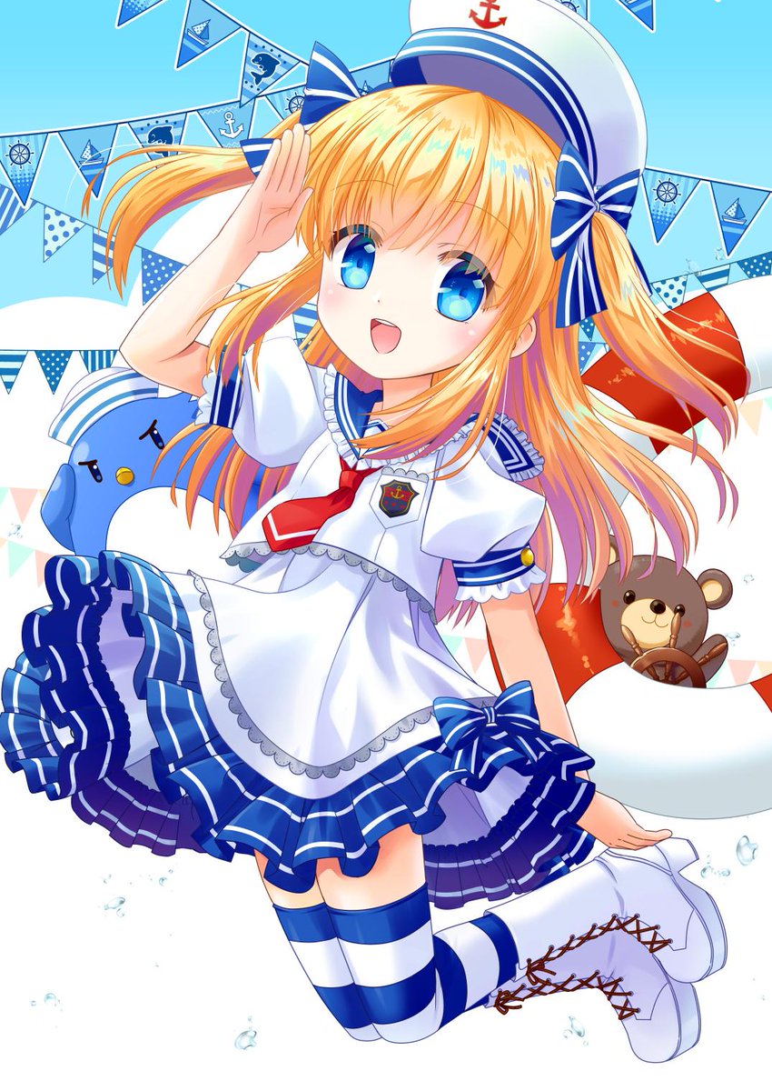 昨日上げたマリンセーラー苗ちゃん ワッペンとか忘れてたneeeeeee 修正し にゃーうすろえのイラスト