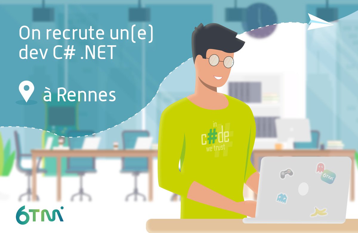 Nous recherchons un(e) Développeur(se) C# .NET pour participer à la conception et au développement des solutions sur-mesure pour nos clients. 
Curieux d'en apprendre plus ? : onrecrute@6tm.com
#dotnet #rennes #equipe #recrutement #6tmrecrute