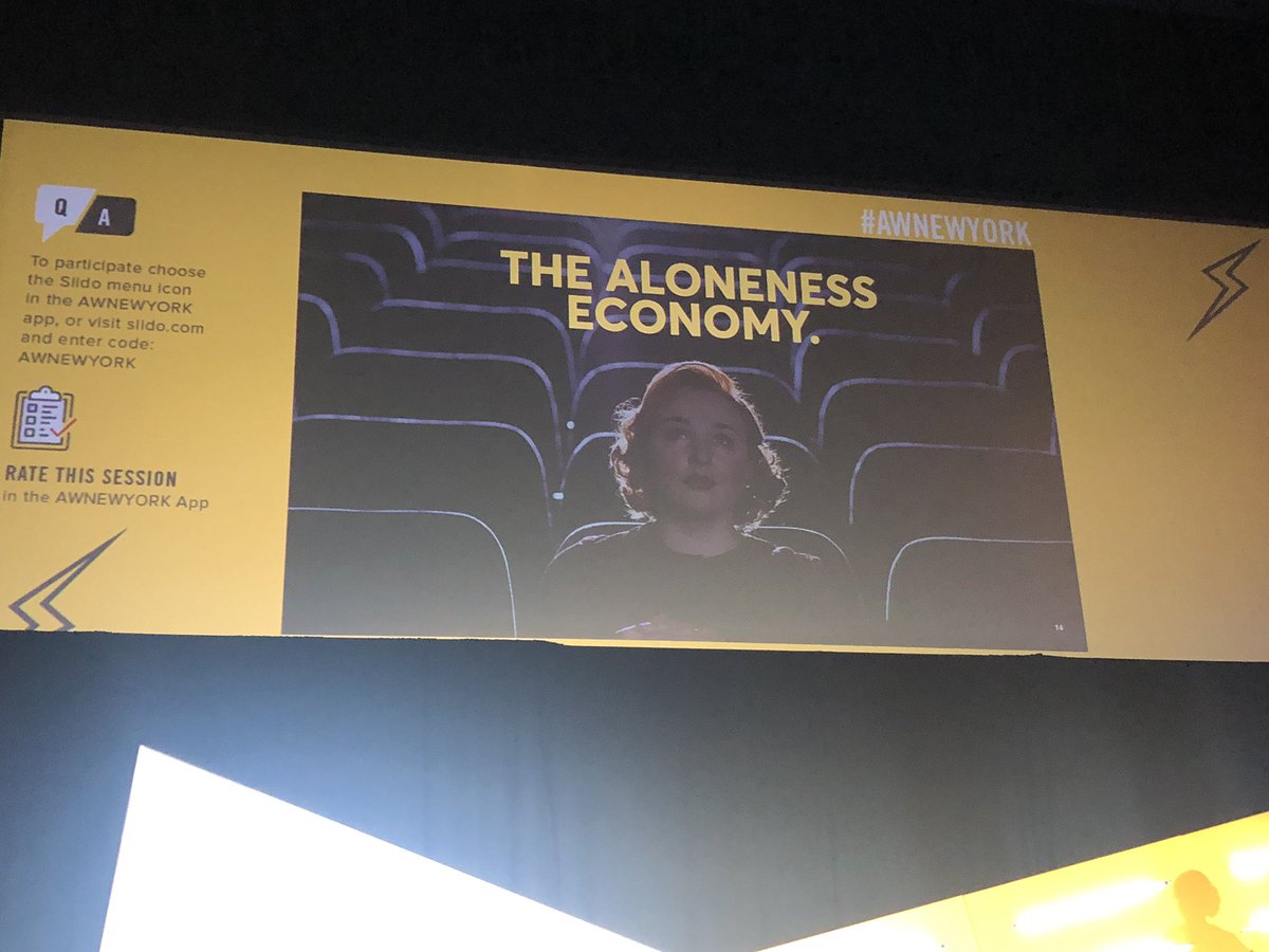 TawkThatChic's tweet photo. “Solitude is the new luxury”. There is a global trend arising called the Aloneess Economy. #awnewyork #wmxawny #futuremakers @WavemakerUS @AWNewYork_ https://t.co/X4kCb21aIX