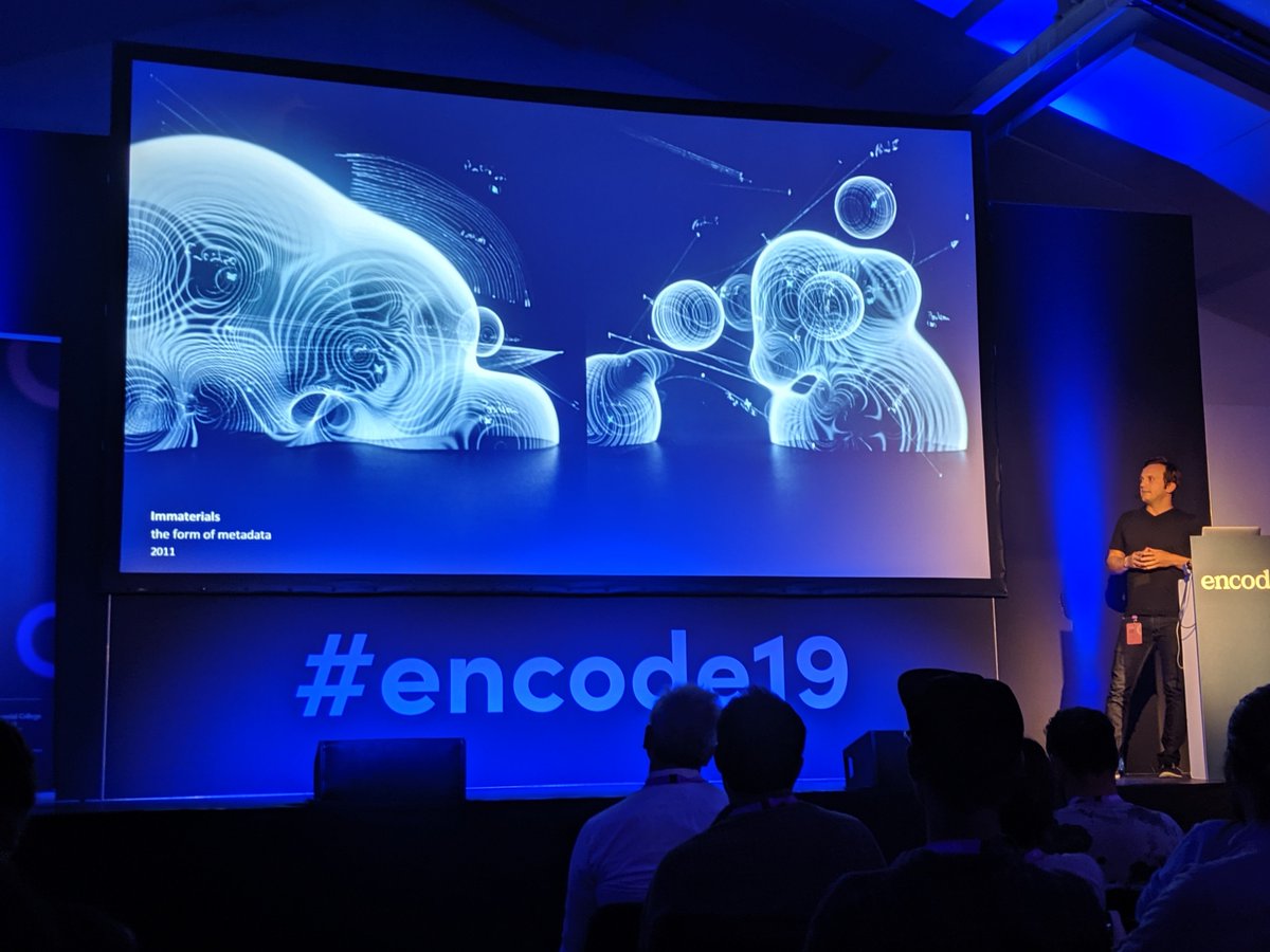 MollzMP's tweet photo. .@CedricKiefer showing off some amazing work by @onformative. #encode19 

Let's call it onformative - visualization of skype communication: https://t.co/GZ6C6lNBUR

Immaterials - the form of metadata: https://t.co/wVZRYFmS9h

thread 👇 https://t.co/7cutkDxYig