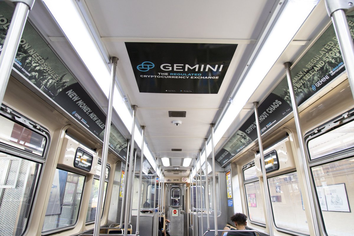 intersection_co's tweet photo. Spotted: @Gemini taking over Chicago, bringing crypto on the go to commuters on the go. @cta #OOH #Gemini #Crypto https://t.co/rgnsU4VXZZ