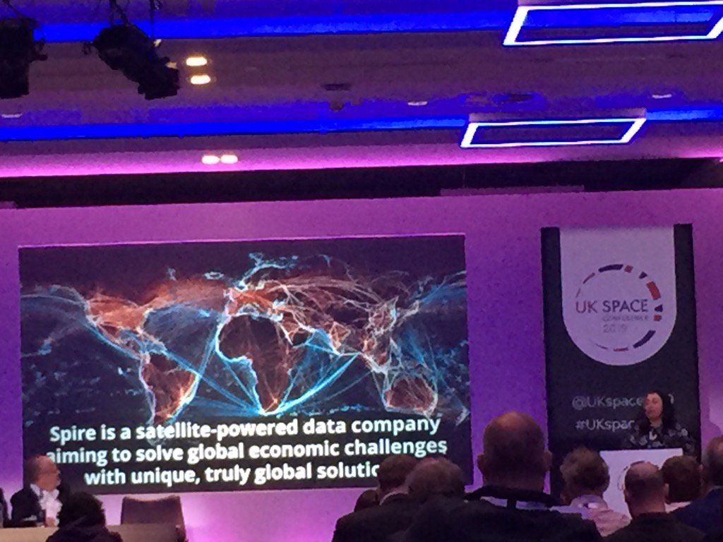 Space Near Us session at @ukspace2019 kicks off with a talk from Hina <a href="/SpireGlobal/">Spire</a>