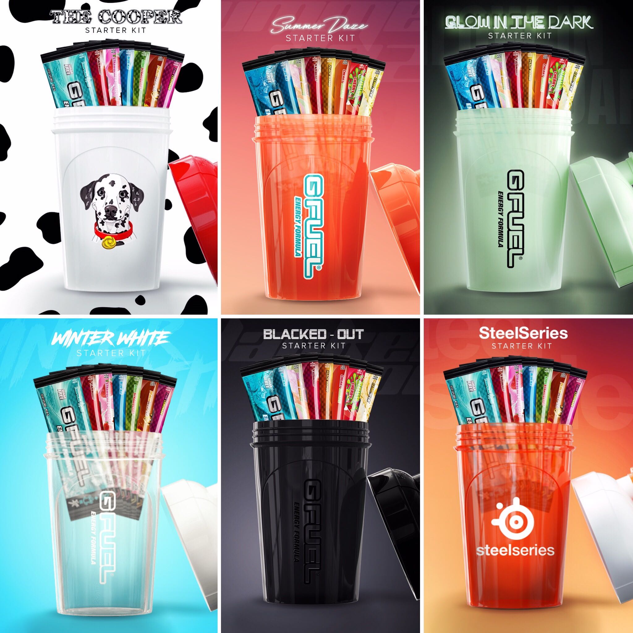 G FUEL® on X: 💦 THE #GFUEL STARTER KIT 💦 🥤 1 SHAKER 🌈 7 DIFFERENT  FLAVORS INCLUDED 🏆 122,000 SHOPPER RATINGS 🎮 THE OFFICIAL ENERGY DRINK OF  ESPORTS® GET YOURS:  🛒🛍  /  X