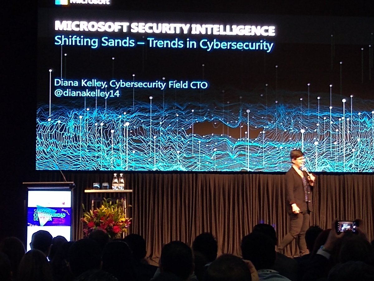 RodrigoLobos's tweet photo. Now the @Microsoft Security Intelligence report by  @dianakelley14 at  #OEACyberSimposio19 composed by 6.5 Trillion #Threat signals #ciberseguridad https://t.co/NuSNIHonOk