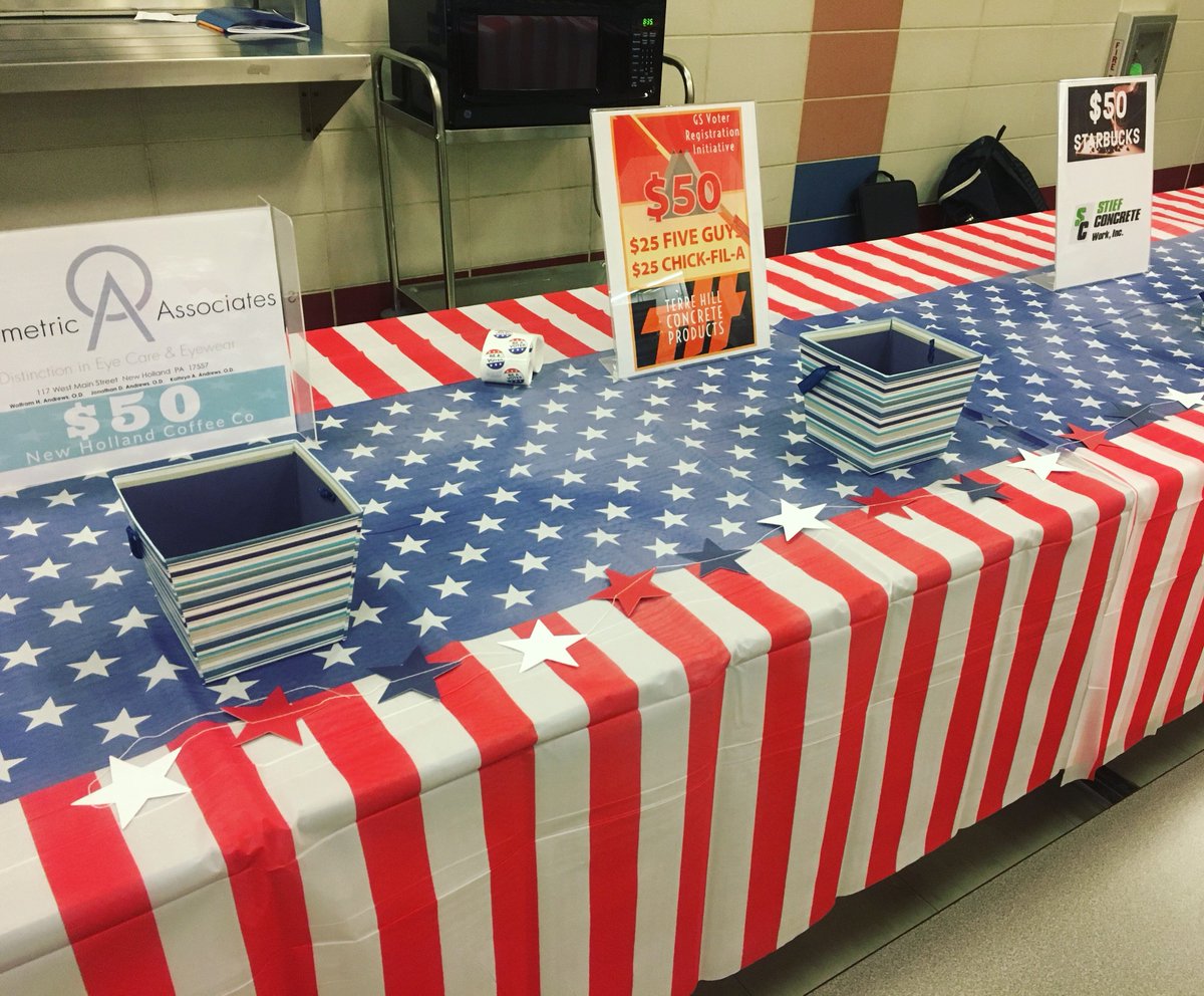 GardenSpotEng's tweet photo. Thank you to everyone who came out to support our voter registration initiative! We'd like to thank Mr. Johnson &amp; Mrs. Clement for taking pix at our event. We'll be posting those soon! For now, here are some behind the scenes pix from this morning. @ELANCOSD @GardenSpotHS https://t.co/Cq65xmC2JK