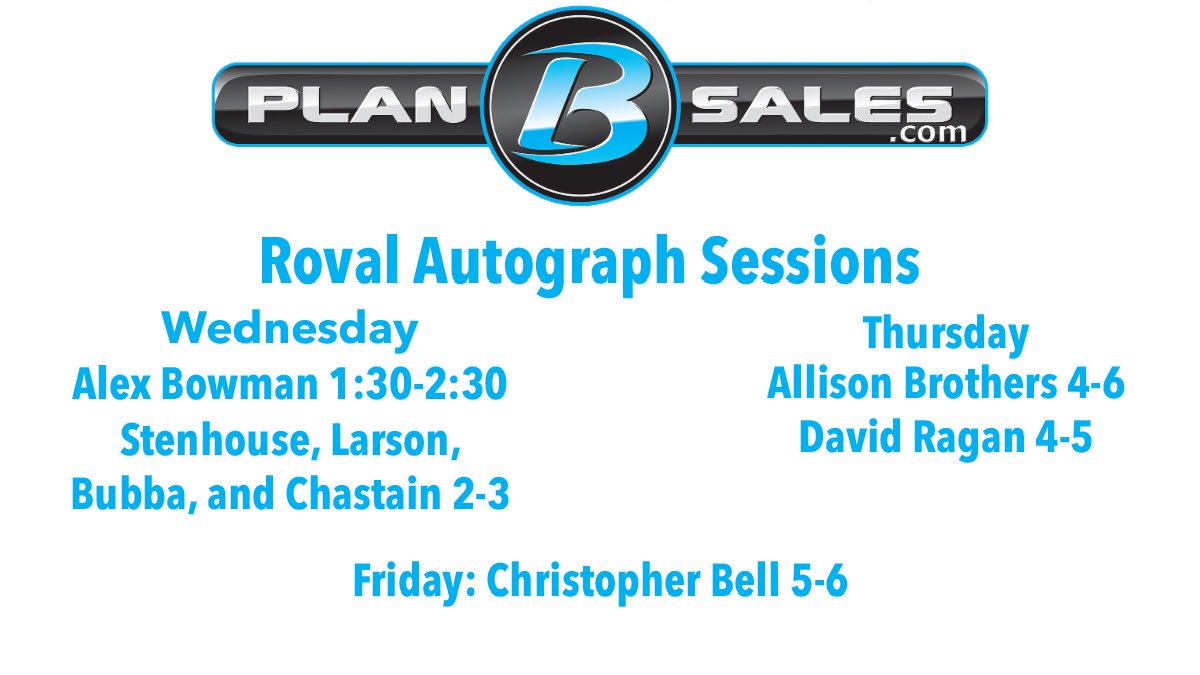 PlanBSales's tweet photo. 🚨Updated Driver Appearance Schedule at the Warehouse 🚨

Come see us at 390 Industrial Ct Concord, NC. Diecast of each driver will be on sale before they appear. https://t.co/bHVIa138if