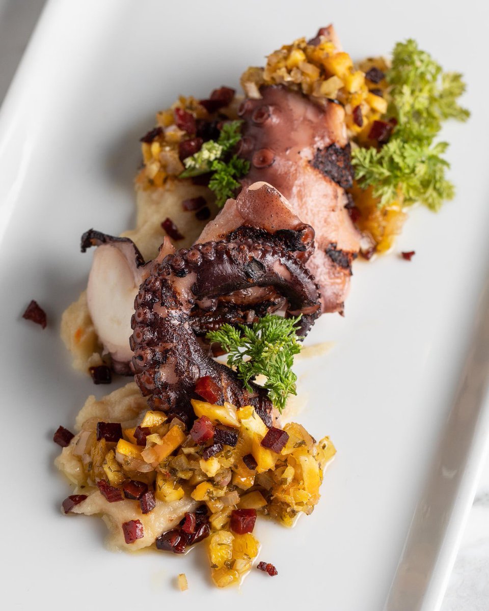 Our grilled octopus has just the right amount of smokiness and char. Enjoy as an entree or a shareable dish.