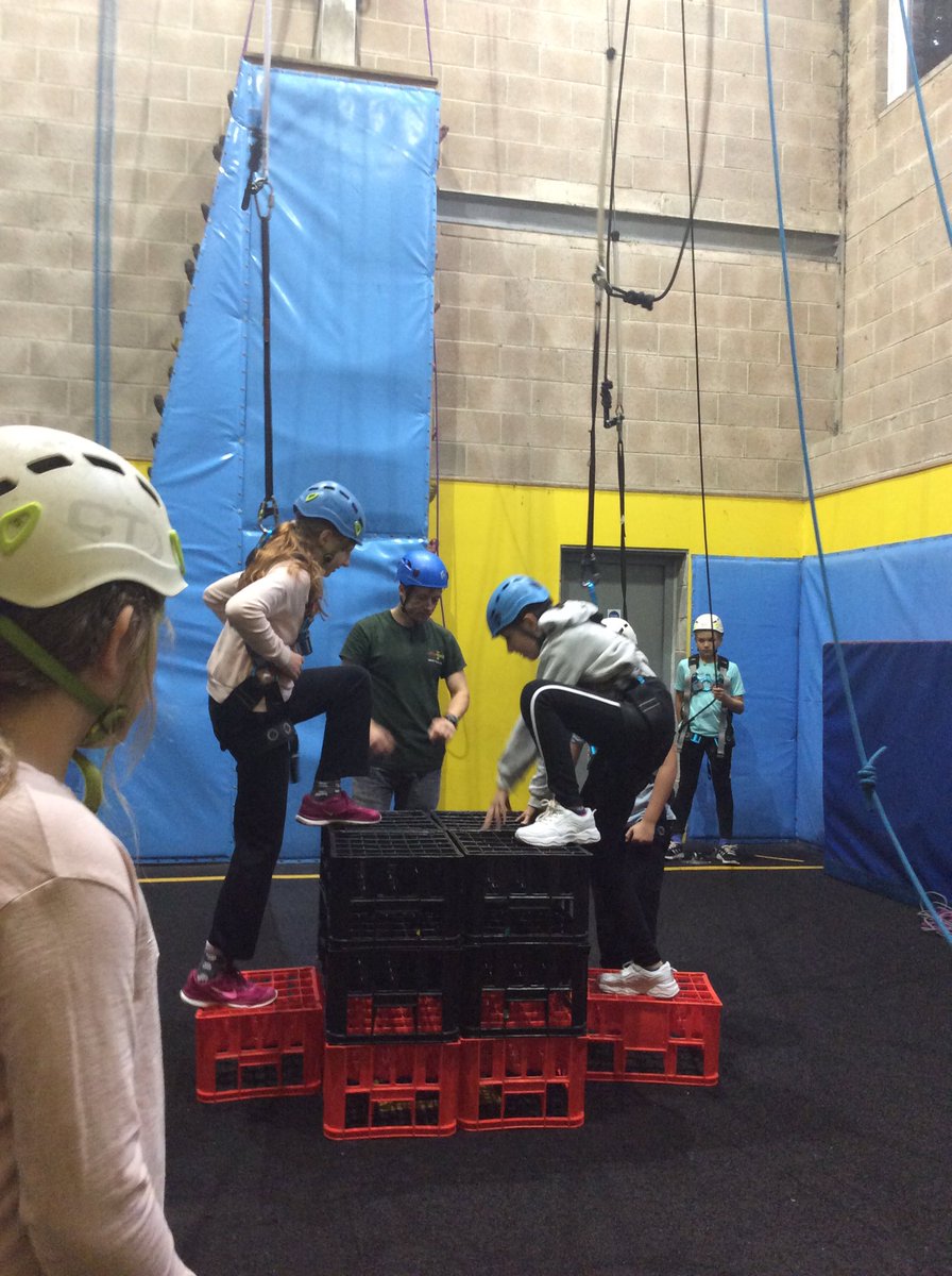 Super team work and cooperative skills today during the crate challenge!