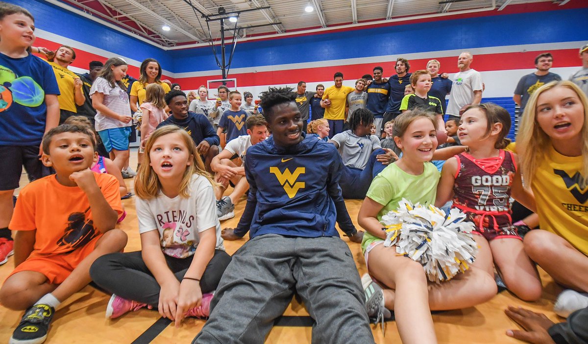 Taking advantage of the bye week with community service. #HailWV