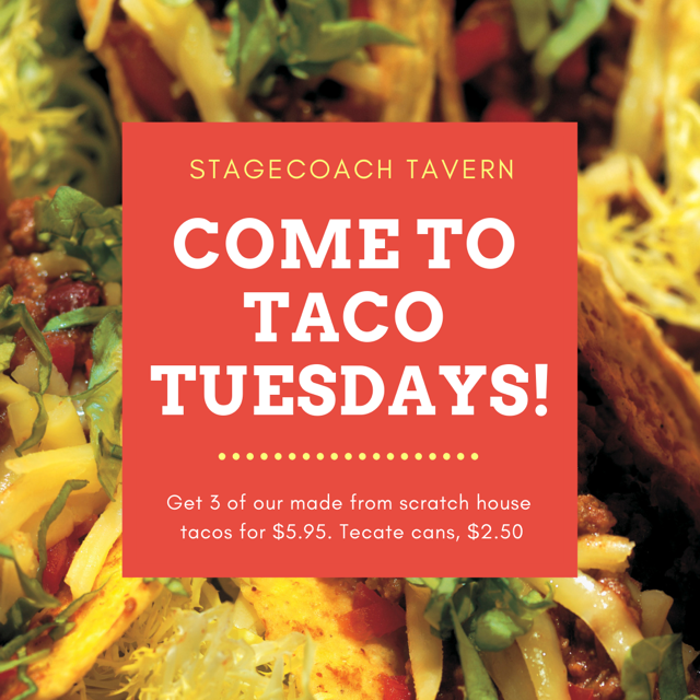 StagecoachTave1's tweet photo. Tuesdays = Tacos! Come by today and get 3 of our made from scratch house tacos for $5.95! 🌮 #Stagecoachtavern #restaurantandbar #localpub #Overlandpark #tacotuesday #tacos https://t.co/sXX80FD2KS