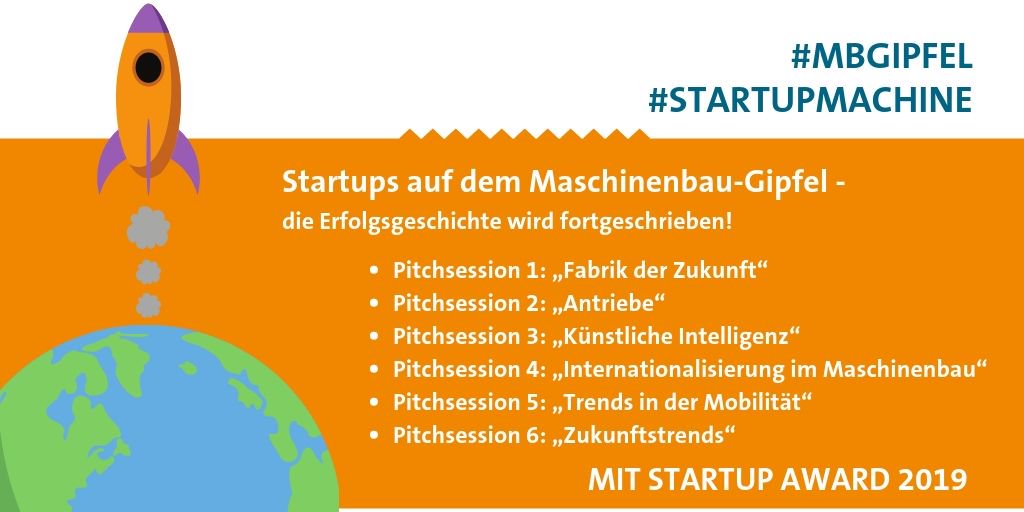 VDMAonline's tweet photo. Welche Startups bringen Lösungen für die künftigen Herausforderungen des Maschinenbaus? Erfahren Sie mehr auf dem Maschinenbau-Gipfel, dem Leitkongress für die Industrie: #MBGipfel #Startups #StartupMachine ➡️ https://t.co/EN8fdoJPnr https://t.co/g9NGImRX9S
