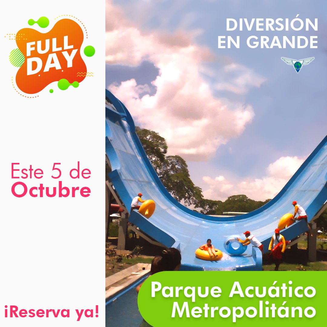 5 de octubre disfruta de un Full Day en el Parque Acuático Metropolitano😍🌊 ¿Qué esperas? El momento de viajar es ahora
·
·
·
📲¡Consúltanos!
Fecha de Viaje :
Parque Acuático Metropolitano: 05/10/2019.