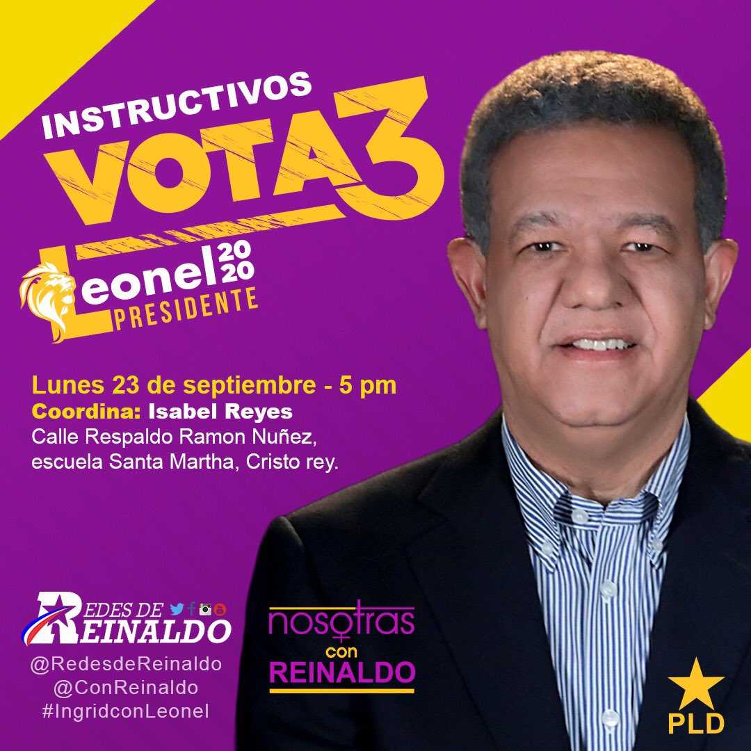 ramirez_fior's tweet photo. Puedes votar por Leonel, aún no estando en el padrón electoral este seis de octubre vota 3 por Leonel #RedesDeReinaldo https://t.co/jLXFMrVGLf