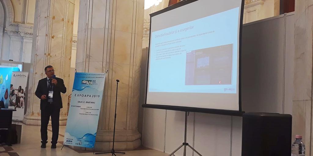 IdricaHQ's tweet photo. Today we had the opportunity of presenting "The Best #SmartWater Platform to Romanian #Water Companies" during #Expoapa2019.
📷 Luigi Căldăraru from our official partner #Aqviser explains our value proposition and technologies to attendees.
#WaterExperts #GoAiguaEvents https://t.co/KbbNGS1W3U
