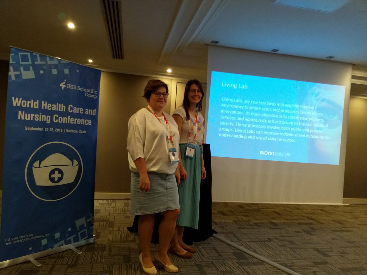 KuopioLivingLab's tweet photo. World Health Care and Nursing Conference:ssa Valenciassa edustimme @KuopioLivingLab :a pitämällä kaksi luentoa ja innostamalla osallistujat Living Lab toimintaan työpajan voimin. Erittäin positiivinen vastaanotto! #livinglab https://t.co/T7g3vMp5TX