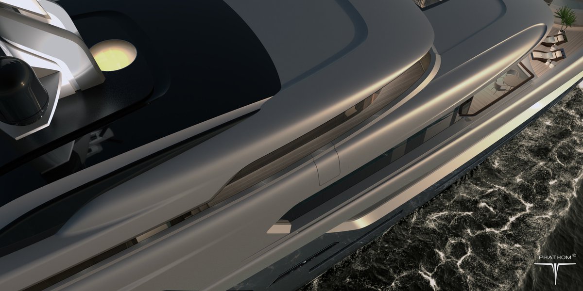 PhathomStudio's tweet image. A glimpse of #Phathom-1.  Our idyllic version of an 80m Superyacht