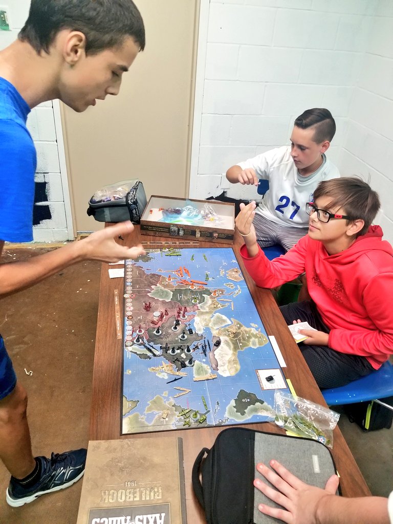 EricHeisey's tweet photo. Getting ready for some lunchtime Axis and Allies. @EtownAreaMS https://t.co/pHn5aE4oHj