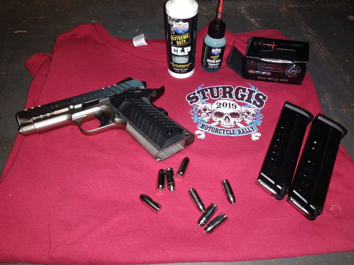 devildogarms's tweet image. Our Boron pistol at Sturgis. What do you use to clean your pistols? We are always looking for quality products to use! 
.
.
#keepemclean #devildogarms #1911 #1911pistol #DDA #lucasoil