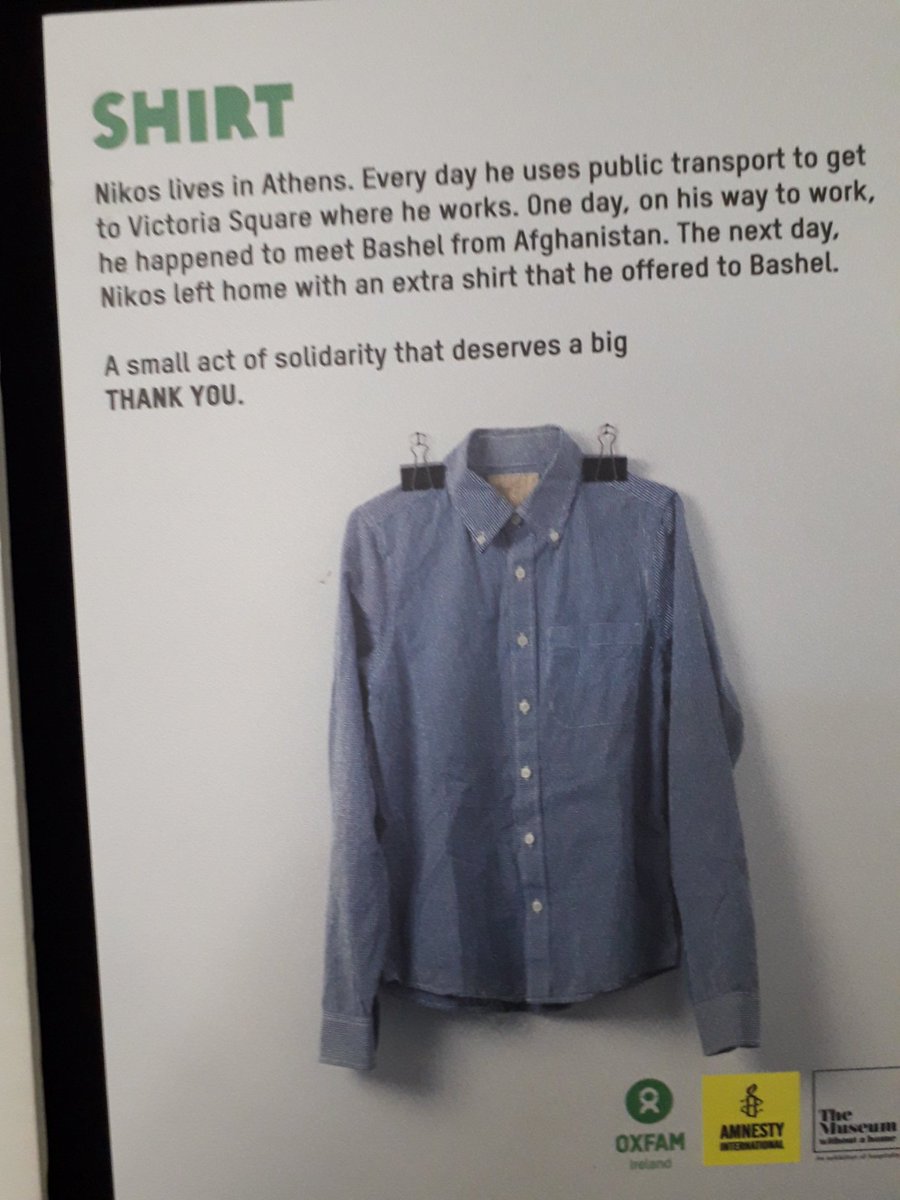 cloghfin's tweet photo. Blown away by the #museumwithoutahome exhibition in #Coleraine Library @LibrariesNI for #GRWeek19 last week
 Small acts of  #solidarity towards #migrants and #refugees
#kindness #makingadifference https://t.co/srEWWQ95xY