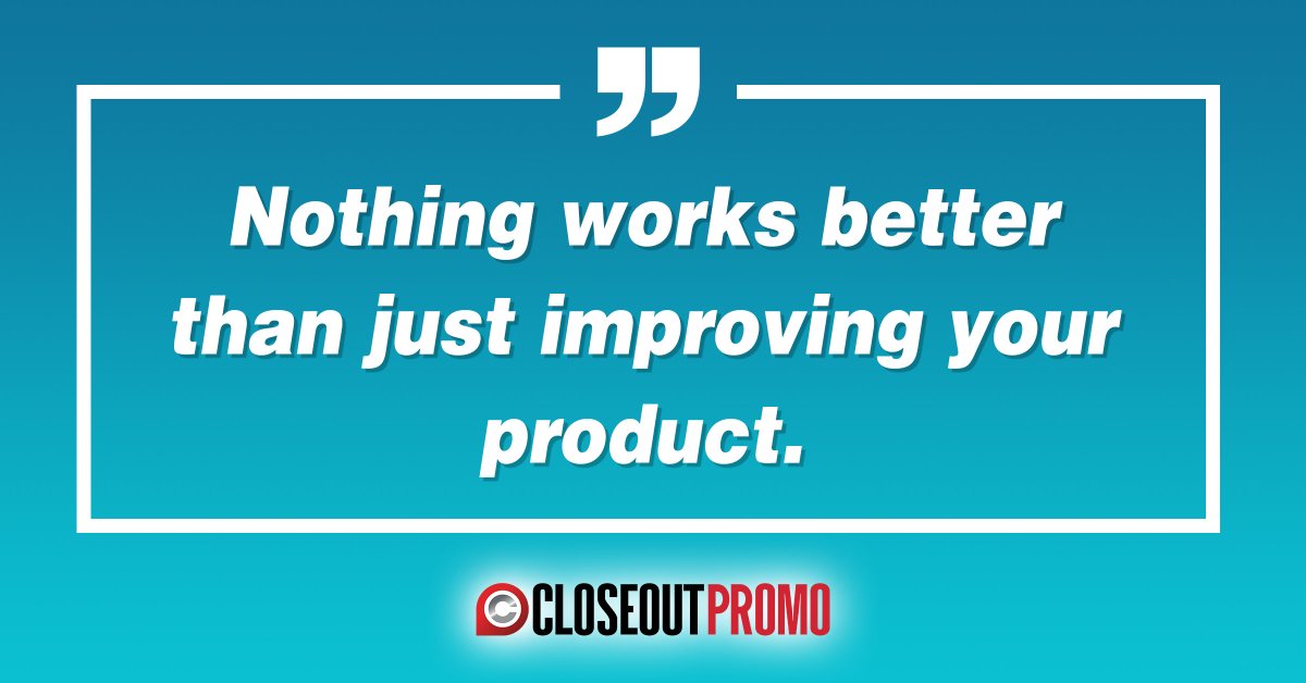 CloseoutP's tweet photo. Nothing works better than just improving your product.
#tuesdaythoughts #promotional #promotionalproduct #product #custom #customizable #yourlogohere #productpromotion #unitedstates #USA https://t.co/aBzDa2fVdb