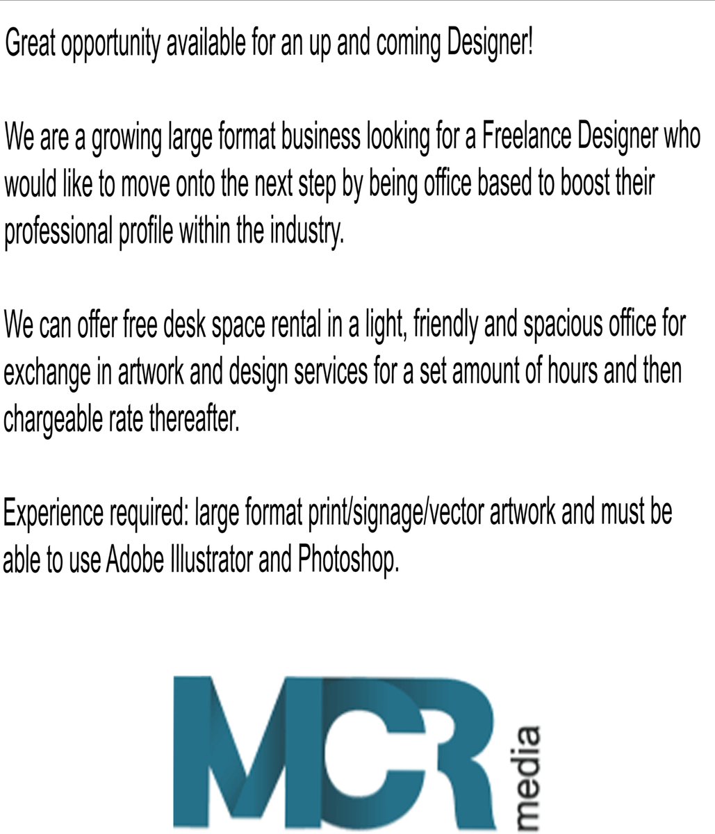 Check out the image below. For more information please give us a call on: 01273 2355

#designer
#largeformat
#photoshop
#illustrator
#mcrmedia