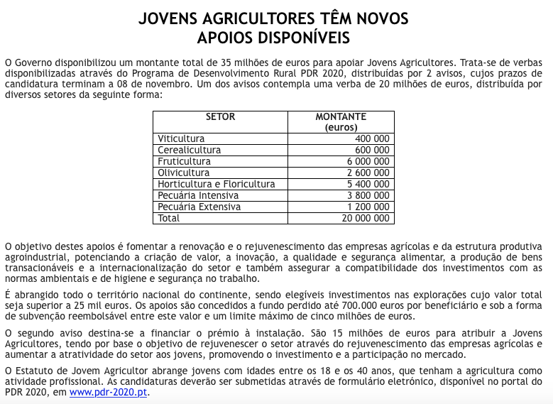agricultura_pt's tweet photo. Jovens Agricultores têm novos apoios disponíveis
#Agricultura #JovensAgricultores #PDR2020 #apoios #MAFDR #Governo https://t.co/2vtiL8v170