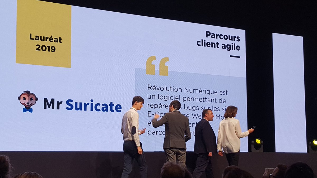 ixesos's tweet photo. #parisretailweek 2019 #awards #parcoursclientagile
Parmi les 3 finalistes, revient à @mistersuricate https://t.co/65rGRzqRuE