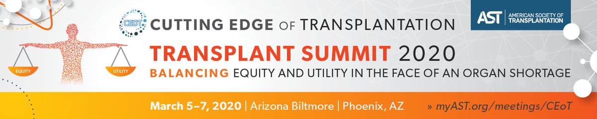 AST_info's tweet photo. 📢Registration for #CEoT2020 is now open! Join us in Phoenix for this interactive meeting on #organallocation. Register now to take advantage of early-bird discounts. https://t.co/ksReRg3wxm https://t.co/tgnbOTujmW