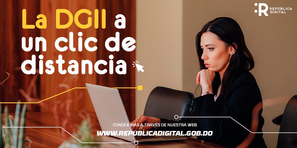 RepDigitalDO's tweet photo. ¿Necesitas un servicio de la @DGii ? En nuestra página web puedes encontrarlo. ¡Ahorra tiempo!
👉🏻 https://t.co/Y4jCMLK9Pv
#SinCogerLucha. #MenosFilas #RepúblicaDigital https://t.co/GnLiCk0pgJ