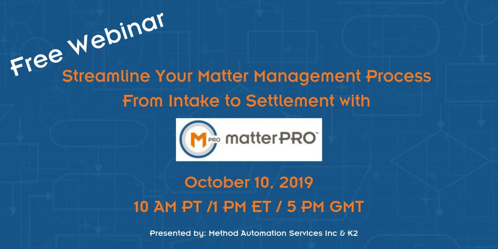 MASWorkflow's tweet photo. matterPRO will assist any legal team in converting leads to clients, closing more cases, and ensuring the right information is delivered to the right people at the right time. https://t.co/oz95KxZvFp https://t.co/wRc5Oiak8u