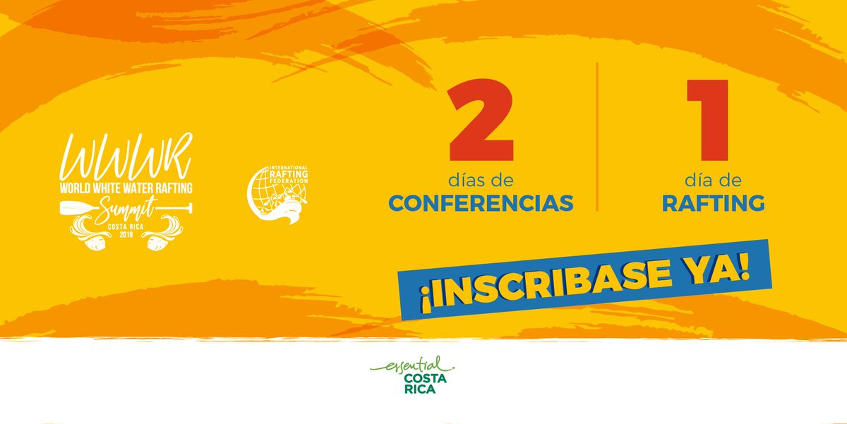 WSummit2019's tweet photo. ¿Quiere actualizarse con expertos de renombre internacional? No se pierda la primera Cumbre Mundial de Rafting en Costa Rica. Escríbanos y reserve su espacio.
Más detalles por el correo info@irfwwraftingsummit.com o en:https://t.co/sVv2eJc5Oq
#WWWR2019
#CostaRicaRafting https://t.co/noMDGckQ14