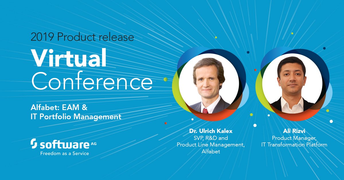 SoftwareAG's tweet photo. Turn insights into value with #Alfabet 💡 Strategic portfolio management is growing as companies try to accelerate their #DigitalTransformation. See what's new in #EAM &amp; IT Portfolio Management at our #PRVC19. Register now: https://t.co/ncZ0eoi9HO https://t.co/u6WTOw1QsL