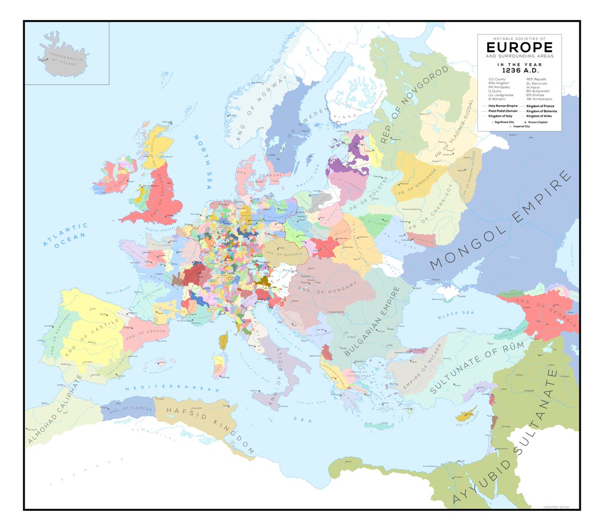 robin_maps's tweet photo. New map, Europe in 1236 A.D.
#history #cartography #maps #Europe https://t.co/ckSR0U7kQM