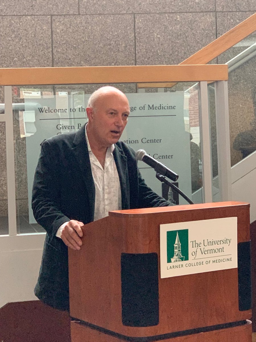 DocMCBravo's tweet photo. CVRI Distinguished Investigator George Osol reflecting on a successful career surrounded by colleagues as he transitions to Professor Emeritus ⁦@uvmcvri⁩ https://t.co/xB7oRdVf4n
