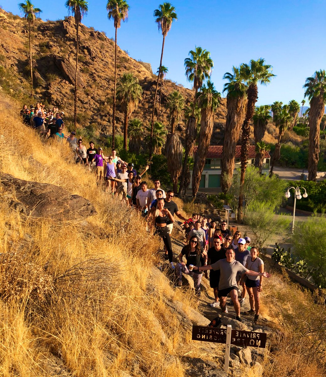 Melt_Dem's tweet photo. me @ 10 pm: we are going to do a nice, mild, flat hike 

(50 people show up at 7 am to hike)

me @ 7 am: so actually we are doing a climb and it’s 1,000 vertical feet with no shade and there are some rock scrambles 😈

@CryptoSprings is turning up the 🔥HEAT🔥 https://t.co/AOVIinD3v2