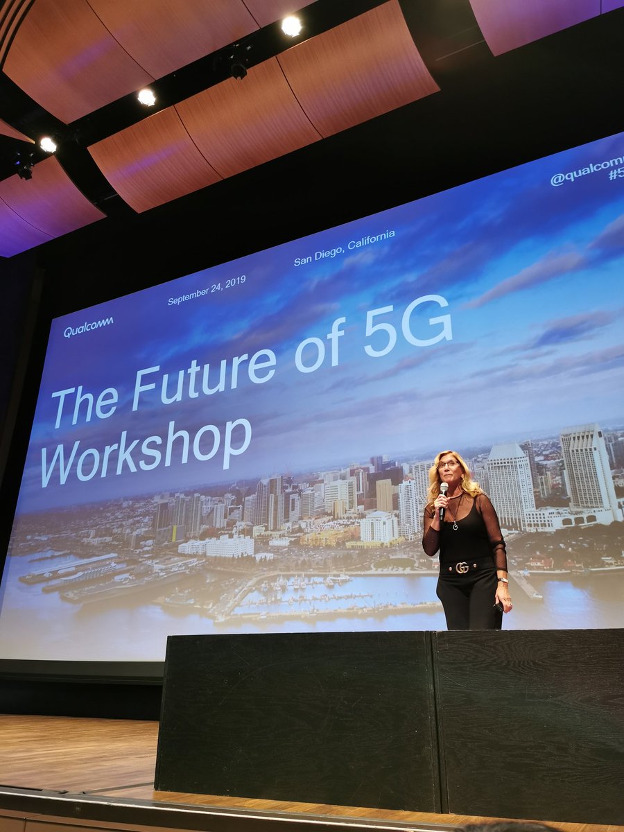 anshelsag's tweet photo. .@Qualcomm's CMO, @PennyRBaldwin, is on stage here to kick off the Future of #5G Workshop. #5GWorkshop https://t.co/Bnbq3Ds6Gk