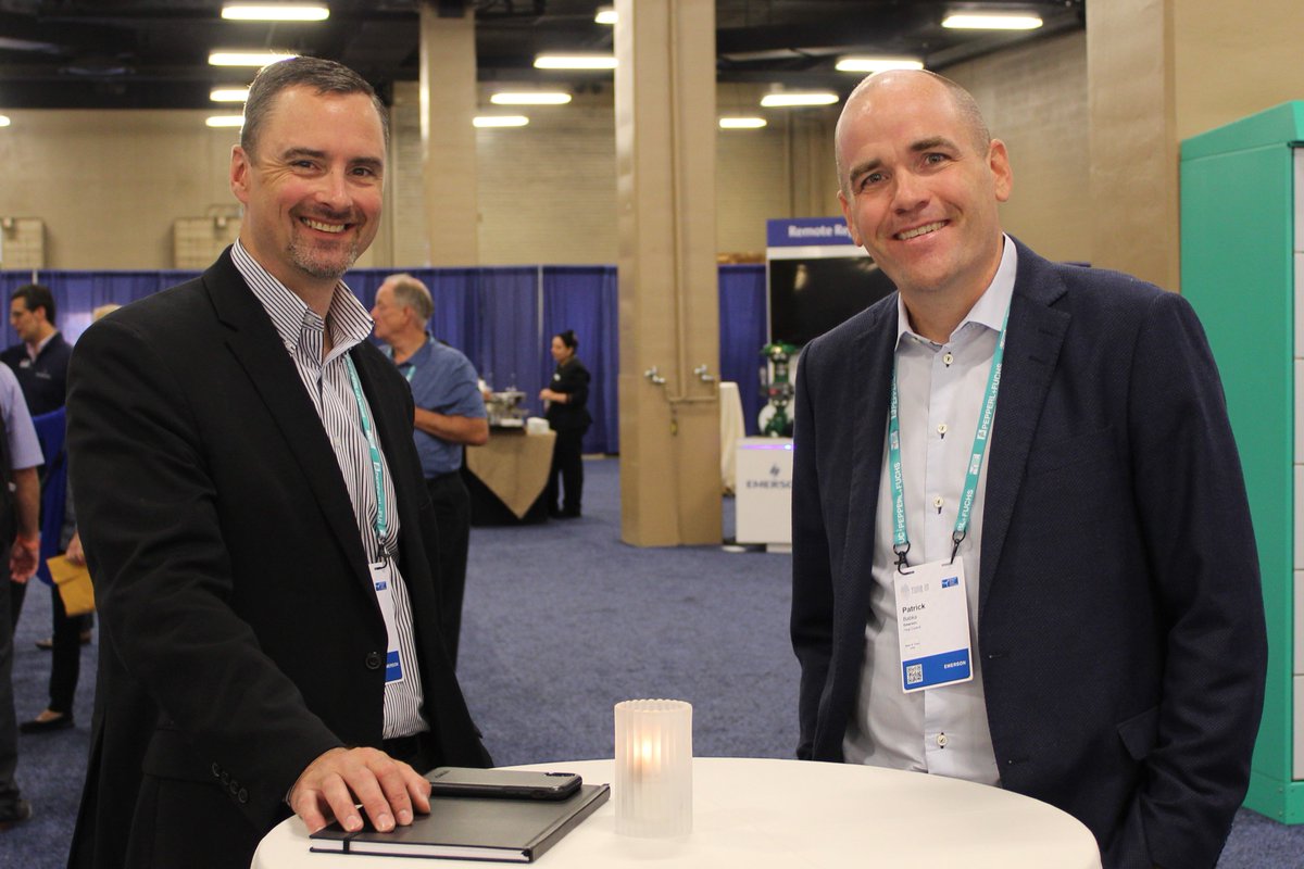TJohnsonMelle's tweet photo. The Emerson User Exchange 2019 means collaboration, networking and sharing stories.  (John Wilson and Pat Babka) #emerson #emrex #finallcontroltechnologies #mainvalvepartner https://t.co/sbGjzyiCBm