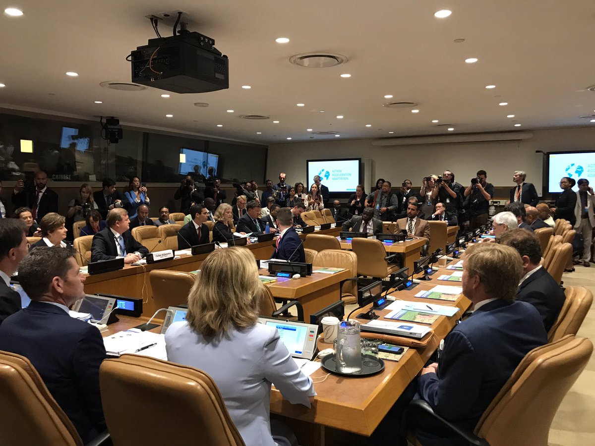 henkovink's tweet photo. “We must be bold and rebellious, we are standing on your shoulders, Your Majesty @koninklijkhuis” @PVV_GCA at the launch of @GCAdaptation #YearofAction #ActionTracks @UN #ClimateActionSummit
All commissioners agreed: action action action....across all interests, no other way! https://t.co/eNrKWlynbM